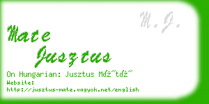 mate jusztus business card